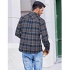 image:imageCOOFANDY Mens Flannel Shirts Long Sleeve Casual Plaid Button Down Shirt Cotton Shirt Cowboy Work Shirts with PocketsNavy Bluegrey