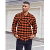 image:imageCOOFANDY Mens Flannel Shirts Long Sleeve Casual Plaid Button Down Shirt Cotton Shirt Cowboy Work Shirts with PocketsOrange