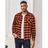 image:imageCOOFANDY Mens Flannel Shirts Long Sleeve Casual Plaid Button Down Shirt Cotton Shirt Cowboy Work Shirts with PocketsOrange