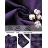 image:imageCOOFANDY Mens Flannel Shirts Long Sleeve Casual Plaid Button Down Shirt Cotton Shirt Cowboy Work Shirts with PocketsPurple