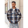 image:imageCOOFANDY Mens Flannel Shirts Long Sleeve Cotton Plaid Shirt Jacket Casual Button Down Shirt with PocketsBlue Plaid