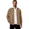 image:imageCOOFANDY Mens Flannel Shirts Long Sleeve Cotton Plaid Shirt Jacket Casual Button Down Shirt with PocketsBrown White