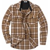 image:imageCOOFANDY Mens Flannel Shirts Long Sleeve Cotton Plaid Shirt Jacket Casual Button Down Shirt with PocketsBrown White
