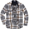 image:imageCOOFANDY Mens Flannel Shirts Long Sleeve Cotton Plaid Shirt Jacket Casual Button Down Shirt with PocketsGrey Brown
