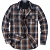 image:imageCOOFANDY Mens Flannel Shirts Long Sleeve Cotton Plaid Shirt Jacket Casual Button Down Shirt with PocketsNavy Blue Yellow