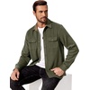image:imageCOOFANDY Mens Flannel Shirts Long Sleeve Cotton Plaid Shirt Jacket Casual Button Down Shirt with PocketsSolid Army Green