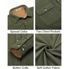image:imageCOOFANDY Mens Flannel Shirts Long Sleeve Cotton Plaid Shirt Jacket Casual Button Down Shirt with PocketsSolid Army Green