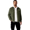 image:imageCOOFANDY Mens Flannel Shirts Long Sleeve Cotton Plaid Shirt Jacket Casual Button Down Shirt with PocketsSolid Army Green