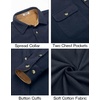 image:imageCOOFANDY Mens Flannel Shirts Long Sleeve Cotton Plaid Shirt Jacket Casual Button Down Shirt with PocketsSolid Navy Blue