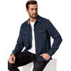 image:imageCOOFANDY Mens Flannel Shirts Long Sleeve Cotton Plaid Shirt Jacket Casual Button Down Shirt with PocketsSolid Navy Blue