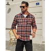 image:imageCOOFANDY Mens Flannel Shirts Long Sleeve Plaid Button Down Shirt Cotton Casual Work Shirts with PocketsBrown Red