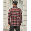 image:imageCOOFANDY Mens Flannel Shirts Long Sleeve Plaid Button Down Shirt Cotton Casual Work Shirts with PocketsBrown Red