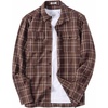 image:imageCOOFANDY Mens Flannel Shirts Long Sleeve Plaid Button Down Shirt Cotton Casual Work Shirts with PocketsCoffee