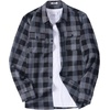 image:imageCOOFANDY Mens Flannel Shirts Long Sleeve Plaid Button Down Shirt Cotton Casual Work Shirts with PocketsGrey Black