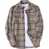 image:imageCOOFANDY Mens Flannel Shirts Long Sleeve Plaid Button Down Shirt Cotton Casual Work Shirts with PocketsKhaki
