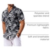 image:imageCOOFANDY Mens Hawaiian Shirt Short Sleeve Summer Button Down Shirts Tropical Vacation Beach Aloha Shirts with PocketBlack  White Flower
