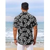 image:imageCOOFANDY Mens Hawaiian Shirt Short Sleeve Summer Button Down Shirts Tropical Vacation Beach Aloha Shirts with PocketBlack  White Leaf