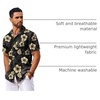 image:imageCOOFANDY Mens Hawaiian Shirt Short Sleeve Summer Button Down Shirts Tropical Vacation Beach Aloha Shirts with PocketBlack  Yellow Flower