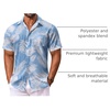 image:imageCOOFANDY Mens Hawaiian Shirt Short Sleeve Summer Button Down Shirts Tropical Vacation Beach Aloha Shirts with PocketBlue  White Leaf