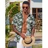 image:imageCOOFANDY Mens Hawaiian Shirt Short Sleeve Summer Button Down Shirts Tropical Vacation Beach Aloha Shirts with PocketGreen  White Flower