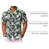 image:imageCOOFANDY Mens Hawaiian Shirt Short Sleeve Summer Button Down Shirts Tropical Vacation Beach Aloha Shirts with PocketGreen  White Flower