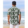 image:imageCOOFANDY Mens Hawaiian Shirt Short Sleeve Summer Button Down Shirts Tropical Vacation Beach Aloha Shirts with PocketGreen  White Flower