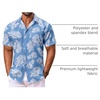 image:imageCOOFANDY Mens Hawaiian Shirt Short Sleeve Summer Button Down Shirts Tropical Vacation Beach Aloha Shirts with PocketLight Blue  White Leaf