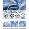 image:imageCOOFANDY Mens Hawaiian Shirt Short Sleeve Summer Button Down Shirts Tropical Vacation Beach Aloha Shirts with PocketLight Blue  White Leaf