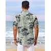 image:imageCOOFANDY Mens Hawaiian Shirt Short Sleeve Summer Button Down Shirts Tropical Vacation Beach Aloha Shirts with PocketLight Green  Palm Tree