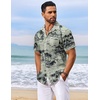 image:imageCOOFANDY Mens Hawaiian Shirt Short Sleeve Summer Button Down Shirts Tropical Vacation Beach Aloha Shirts with PocketLight Green  Palm Tree