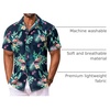 image:imageCOOFANDY Mens Hawaiian Shirt Short Sleeve Summer Button Down Shirts Tropical Vacation Beach Aloha Shirts with PocketNavy  Flamingo