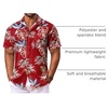 image:imageCOOFANDY Mens Hawaiian Shirt Short Sleeve Summer Button Down Shirts Tropical Vacation Beach Aloha Shirts with PocketRed  Tropical Leaf