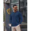 image:imageCOOFANDY Mens Henley Long Sleeve Shirts Casual Button TShirt Pullover Basic Tees with PocketLight Navy