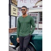 image:imageCOOFANDY Mens Henley Shirt Long Sleeve Casual Stretch Solid TShirts Fashion Pullover Lightweight Fall TopsGreen