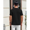 image:imageCOOFANDY Mens Henley Shirts Cotton Short Sleeve Casual TShirt for Men Button Henley Basic Tee Lightweight Summer TopAll Black