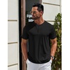 image:imageCOOFANDY Mens Henley Shirts Cotton Short Sleeve Casual TShirt for Men Button Henley Basic Tee Lightweight Summer TopAll Black