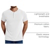 image:imageCOOFANDY Mens Henley Shirts Cotton Short Sleeve Casual TShirt for Men Button Henley Basic Tee Lightweight Summer TopAll White