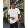 image:imageCOOFANDY Mens Henley Shirts Cotton Short Sleeve Casual TShirt for Men Button Henley Basic Tee Lightweight Summer TopAll White