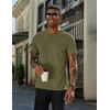 image:imageCOOFANDY Mens Henley Shirts Cotton Short Sleeve Casual TShirt for Men Button Henley Basic Tee Lightweight Summer TopArmy Green