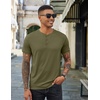 image:imageCOOFANDY Mens Henley Shirts Cotton Short Sleeve Casual TShirt for Men Button Henley Basic Tee Lightweight Summer TopArmy Green