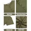 image:imageCOOFANDY Mens Henley Shirts Cotton Short Sleeve Casual TShirt for Men Button Henley Basic Tee Lightweight Summer TopArmy Green