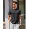 image:imageCOOFANDY Mens Henley Shirts Cotton Short Sleeve Casual TShirt for Men Button Henley Basic Tee Lightweight Summer TopDark Grey