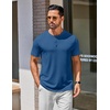 image:imageCOOFANDY Mens Henley Shirts Cotton Short Sleeve Casual TShirt for Men Button Henley Basic Tee Lightweight Summer TopDenim Blue