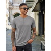 image:imageCOOFANDY Mens Henley Shirts Cotton Short Sleeve Casual TShirt for Men Button Henley Basic Tee Lightweight Summer TopGrey
