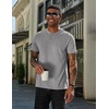 image:imageCOOFANDY Mens Henley Shirts Cotton Short Sleeve Casual TShirt for Men Button Henley Basic Tee Lightweight Summer TopGrey