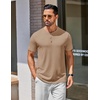 image:imageCOOFANDY Mens Henley Shirts Cotton Short Sleeve Casual TShirt for Men Button Henley Basic Tee Lightweight Summer TopKhaki