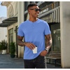 image:imageCOOFANDY Mens Henley Shirts Cotton Short Sleeve Casual TShirt for Men Button Henley Basic Tee Lightweight Summer TopLight Blue
