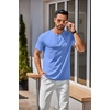image:imageCOOFANDY Mens Henley Shirts Cotton Short Sleeve Casual TShirt for Men Button Henley Basic Tee Lightweight Summer TopLight Blue
