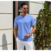 image:imageCOOFANDY Mens Henley Shirts Cotton Short Sleeve Casual TShirt for Men Button Henley Basic Tee Lightweight Summer TopLight Blue