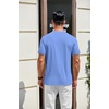 image:imageCOOFANDY Mens Henley Shirts Cotton Short Sleeve Casual TShirt for Men Button Henley Basic Tee Lightweight Summer TopLight Blue